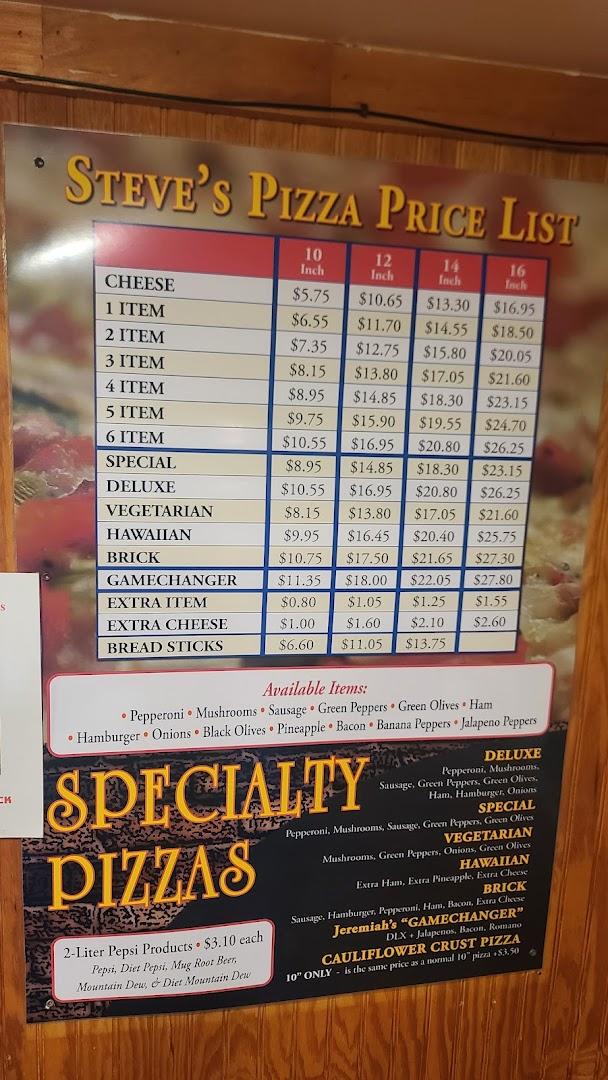 Steve's Pizza Menu image 2